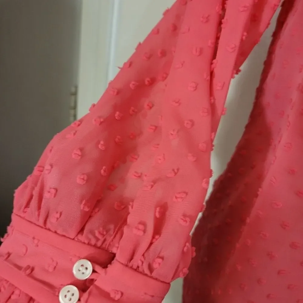 J. Crew Dots Rose/Pink Long Sleeves Sz 2
